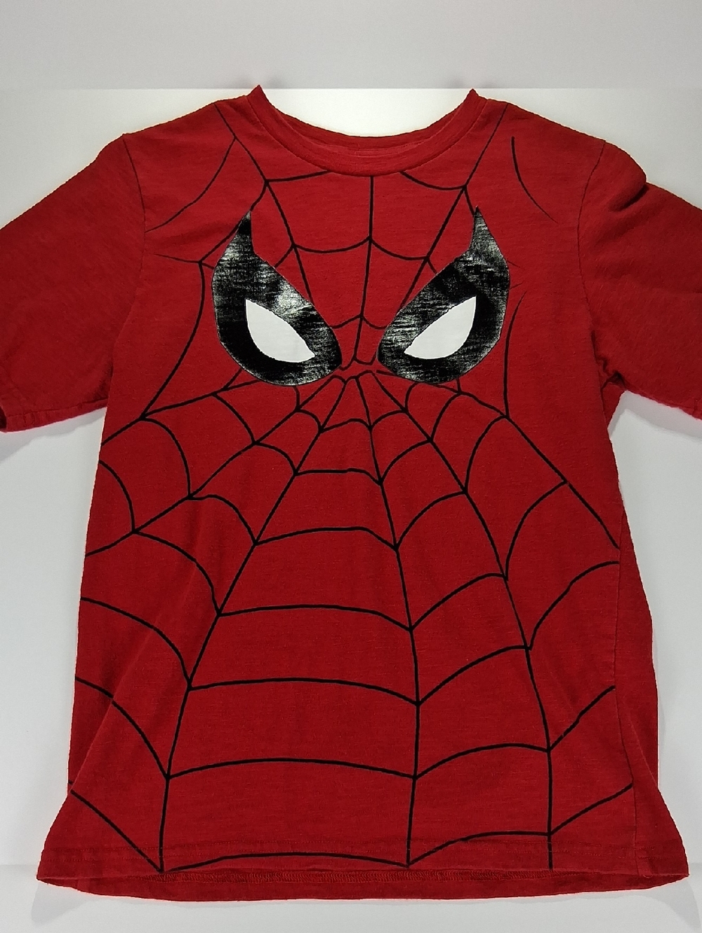 Boys Marvel Spider-Man Graphic T-Shirt Size Extra Large XL (14/16) Red Web Eyes - Picture 3 of 5